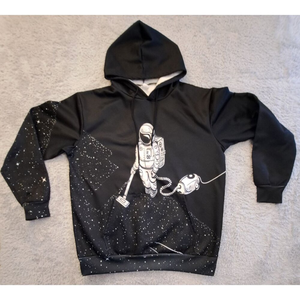 Black 3Three In Astronaut Space Graphic Hoodie Size Medium